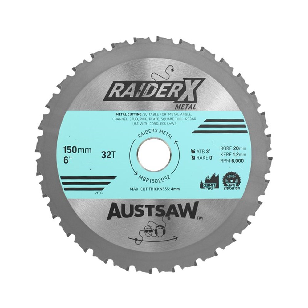 AUSTSAW RAIDERX METAL BLADE 150MM X 20 X 32T